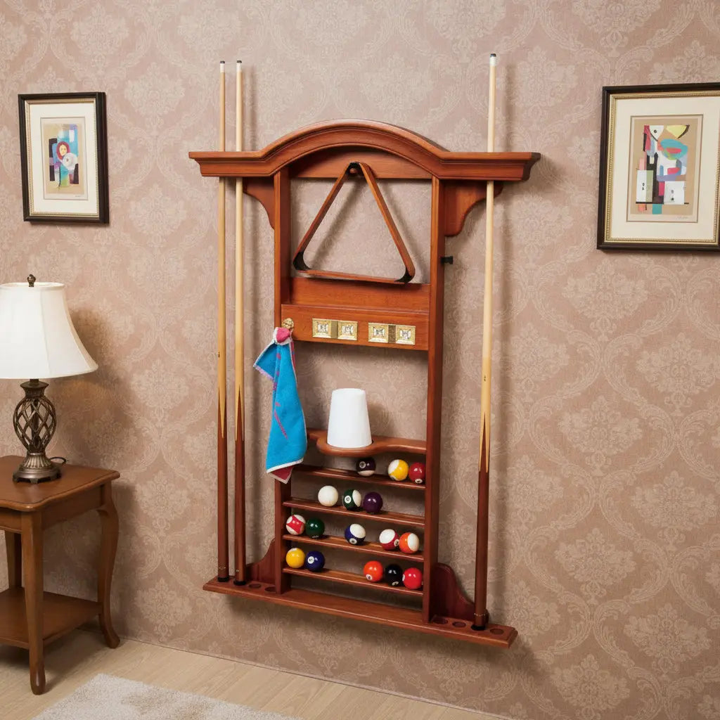 Luxury Honey Maple Wallrack For 8 Cues - House of Leisure
