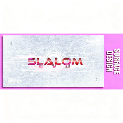 Playfield design of the SAM Slalom Evo II Curved Bed Air Hockey Table SAM